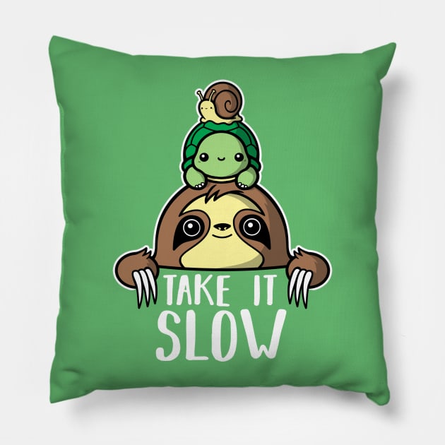 Take it slow Pillow by NemiMakeit