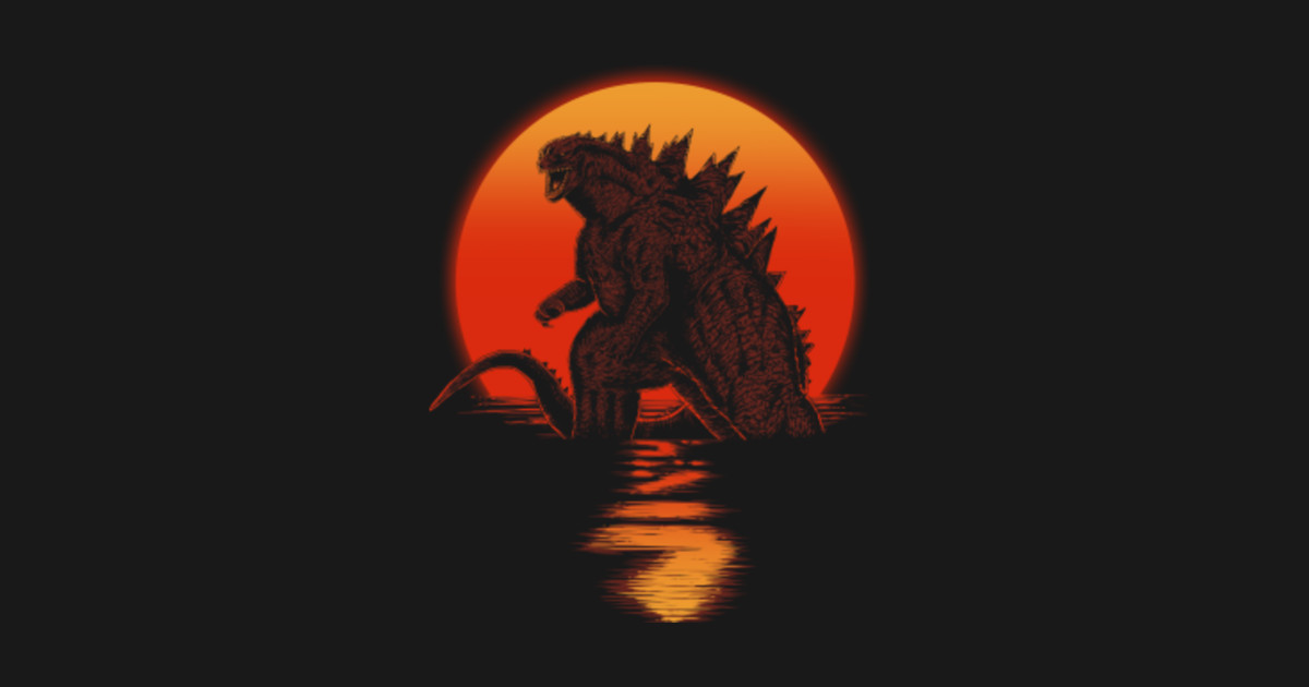 Kaiju on Sunset - Godzilla - T-Shirt | TeePublic