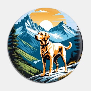 Labrador Dog on Mountain Hike Pin