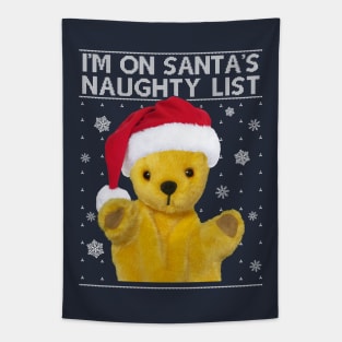 Sooty Christmas I'm On Santas Naughty List Tapestry