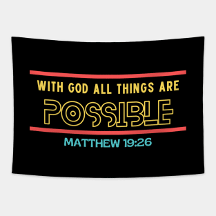 With God All Things Are Possible | Christian Typography Tapestry