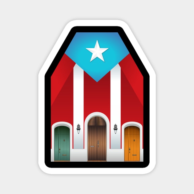 PR Flag Old San juan Magnet by Cepa