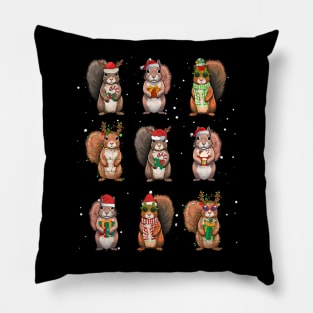Squirrels Christmas Lights Decor Funny Squirrel Lover Pajama Pillow