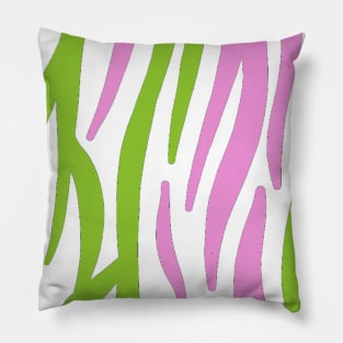 Pink and Green Zebra Pillow