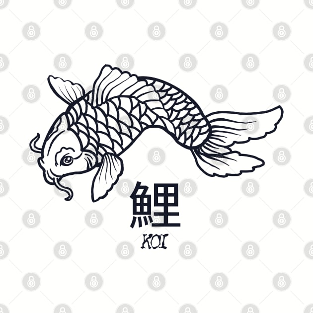 Japanese Koi Fish Kanji by Mewzeek_T