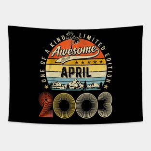 Awesome Since April 2003 Vintage 20th Birthday Tapestry