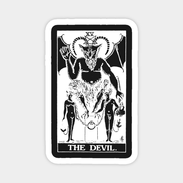 The Devil Tarot Card Shirt Tarot Card 15 XV Magnet by LewisDesignCo