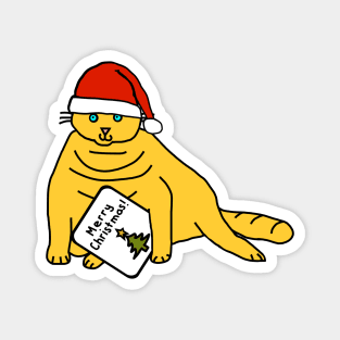 Chonk Cat says Merry Christmas Magnet