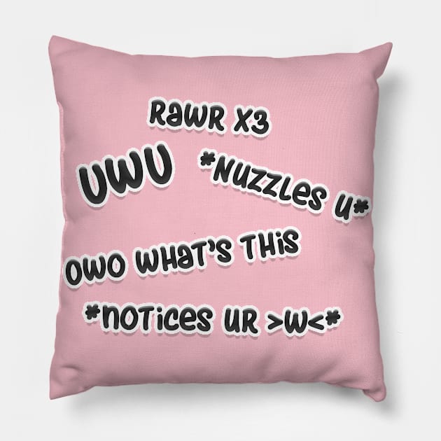 OwO What's This Design? Pillow by ArcadeLilies