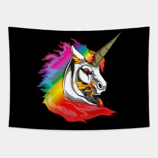 Cute Metal Rainbow Unicorn Metallic Mythical Horse Tapestry