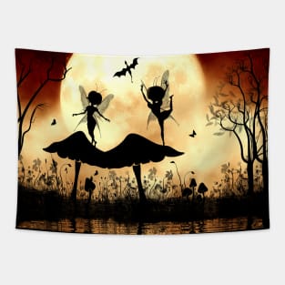 Cute little dancing fairy in the night Tapestry