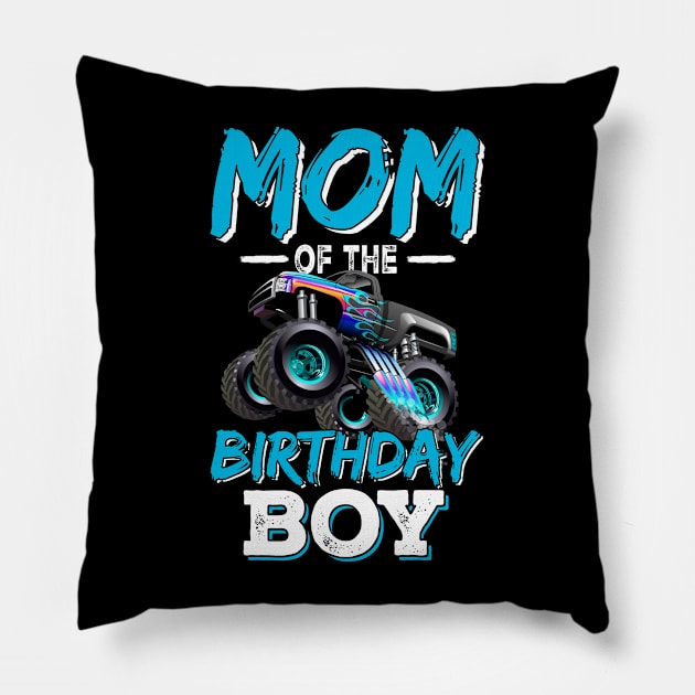 Mom of the Birthday Boy Monster Truck Birthday Pillow by Tn Haryadiole