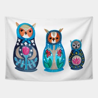 Owl Nesting Dolls - Set 3 Tapestry