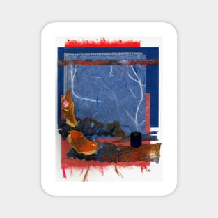 Blue and Orange Collage Magnet