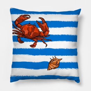 Navy pattern - crab Pillow