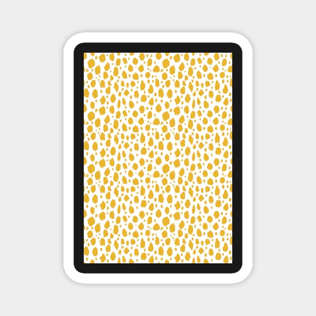 White and Yellow Spot Dalmatian Pattern Magnet by Juliewdesigns