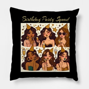 Birthday Girl Squad Party Girls celebration Pillow