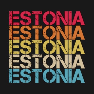 Estonia Retro Vintage Distressed Country Souvenir Gift T-Shirt