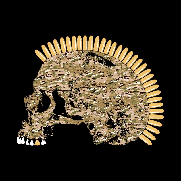 Bullet Mohawk Skull in MultiCam by RawSunArt