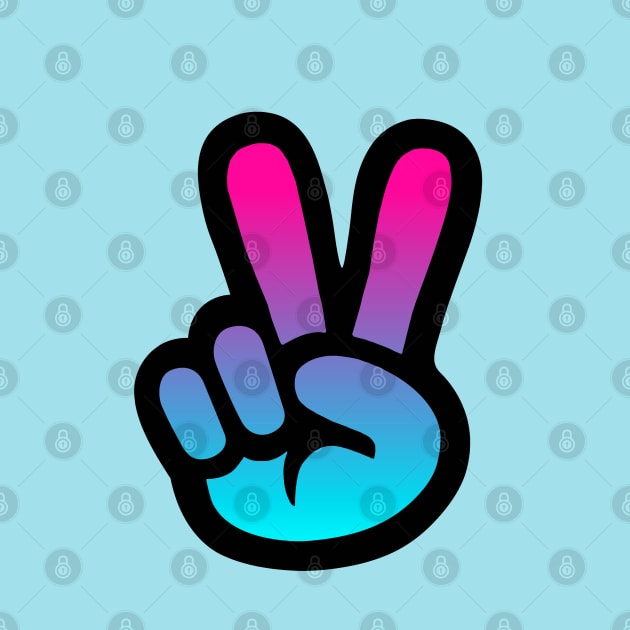 Tie Dye Peace Hand Sign by Trent Tides