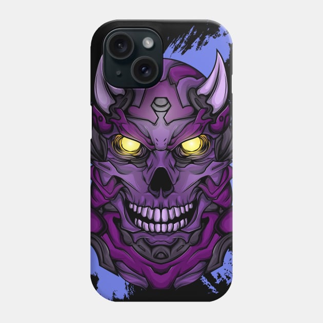 Blue mecha skull Phone Case by Indraokta22