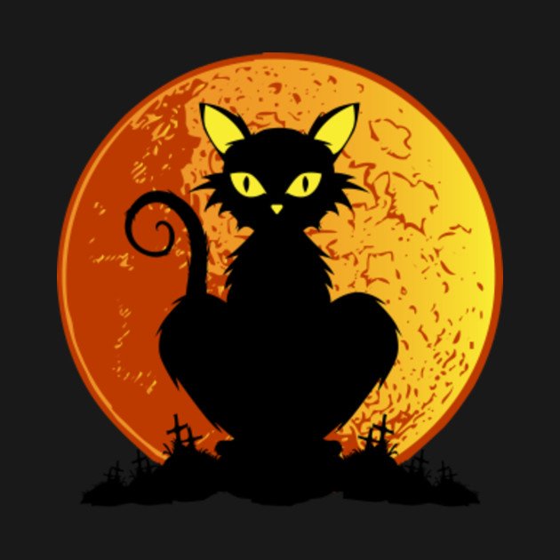 Halloween Cat Shirt Scary Black Cat Moon T For Men Women T Shirt Black Cat Halloween T 