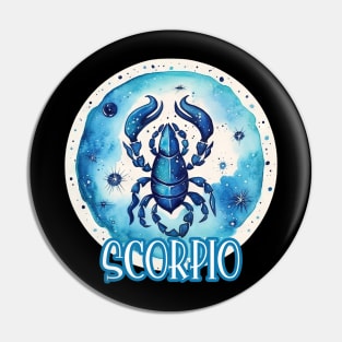 Scorpio in Watercolor Pin