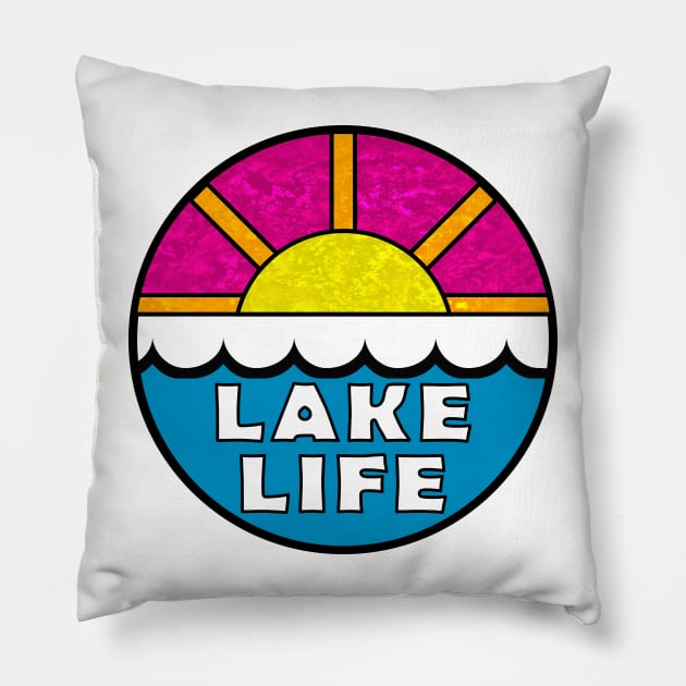 Lake Life Lakes Boating Fishing Outdoors Nature Houseboat Jet Skis Pillow by TravelTime