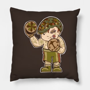 Silver Shamrock Tattoo Company Boxer Kewpie Doll in Sepia Pillow