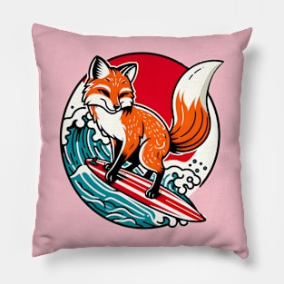 Surfing fox Pillow