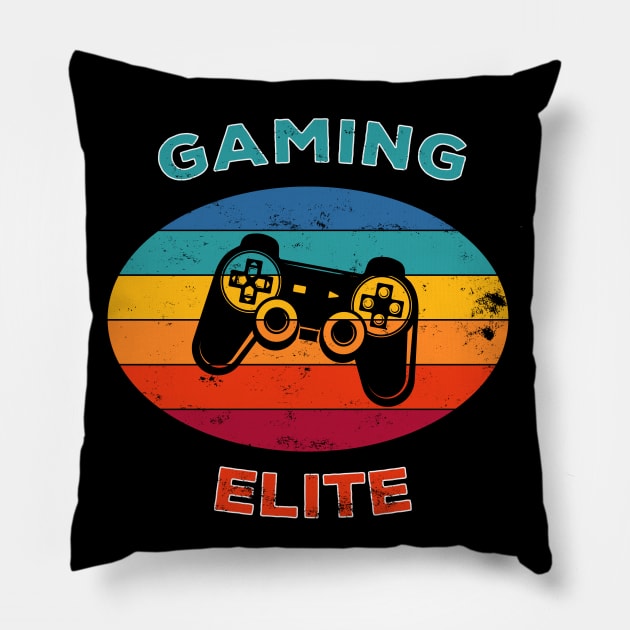 Gaming Elite Gamer Play Video Games Console Gift Pillow by Lomitasu