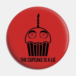 THE CUPCAKE IS A LIE - BLACK Pin