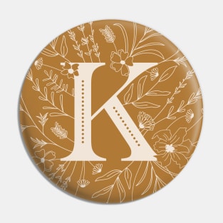 Botanical Letter K (Yellow Mustard) Pin