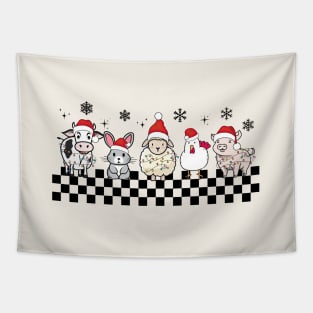 Christmas Farm Animals Tapestry