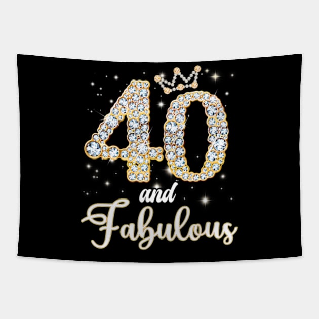 40 And Fabulous Happy Birthday To Me 40th Birthday Tapestry by Cristian Torres