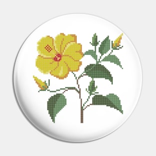 Hawaii State Flower Yellow Hibiscus Pin
