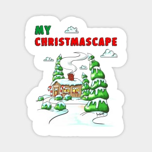 Christmas Log Cabin Winter Scene Gift V1 Magnet