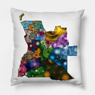 Spirograph Patterned Angola Province Map Pillow