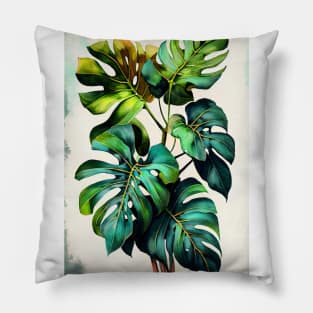 Philodendron plant art Pillow