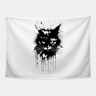 Cat ink splatter Tapestry