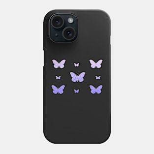 Purple Ombre Faux Glitter Butterflies Phone Case