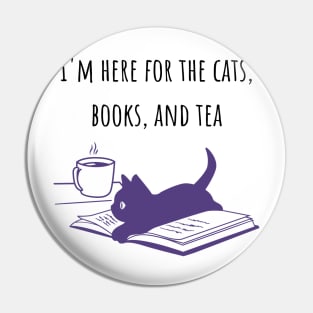 Cats, Books, and Tea Pin