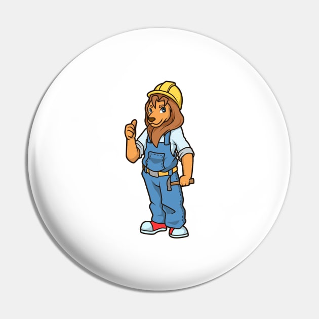 Cartoon lion as construction worker Pin by Modern Medieval Design