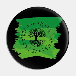 Vikings Norse Mythology Yggdrasil and Runes Asatru Viking Gift Pin