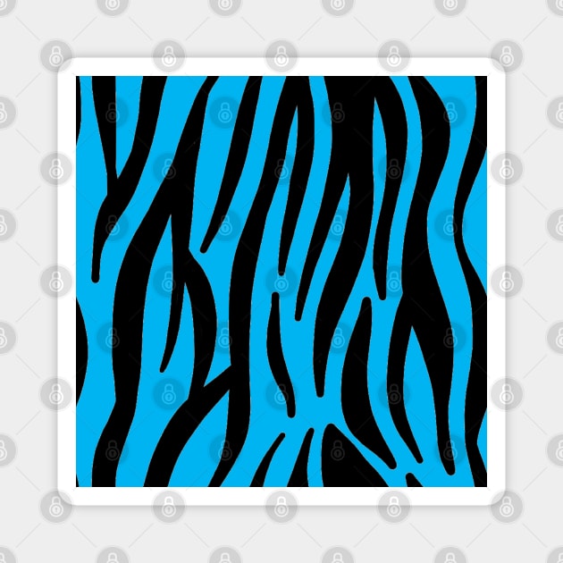 Blue Zebra Print Magnet by ValinaMoonCreations