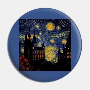 Starry Night Wizarding School Van Gogh Pin