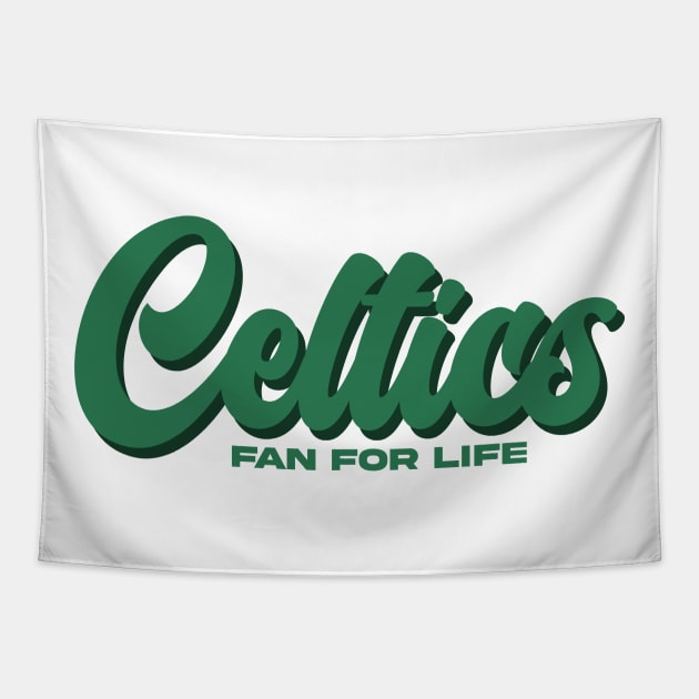 Celtics Fan For Life Tapestry by origin illustrations