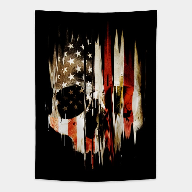 Skull America Tapestry by nicebleed