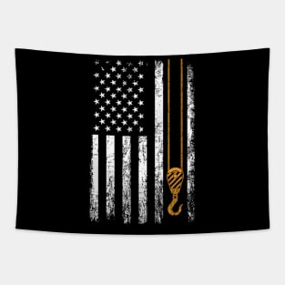 Crane Operator American Flag Crane Operator Tapestry