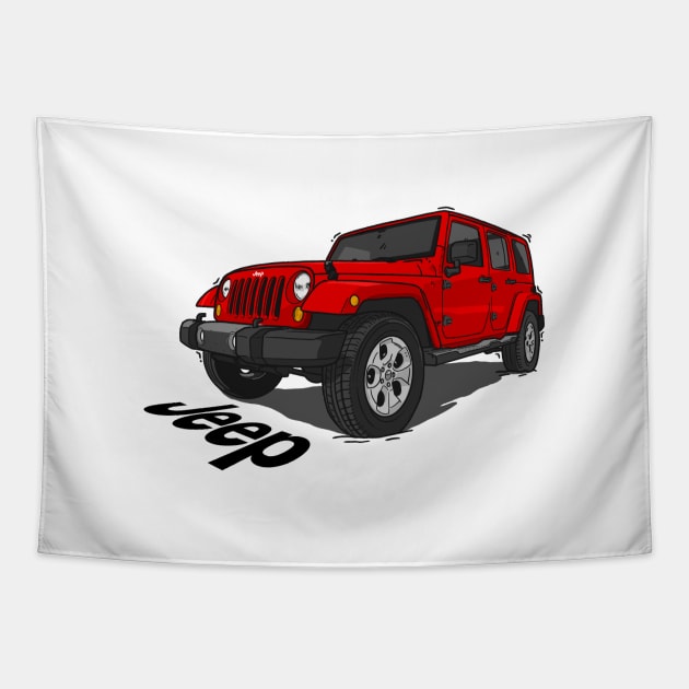 Jeep Wrangler - Red Tapestry by 4x4 Sketch